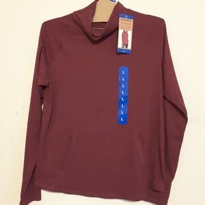 Eddie Bauer Maroon Long Sleeve Funnel Neck